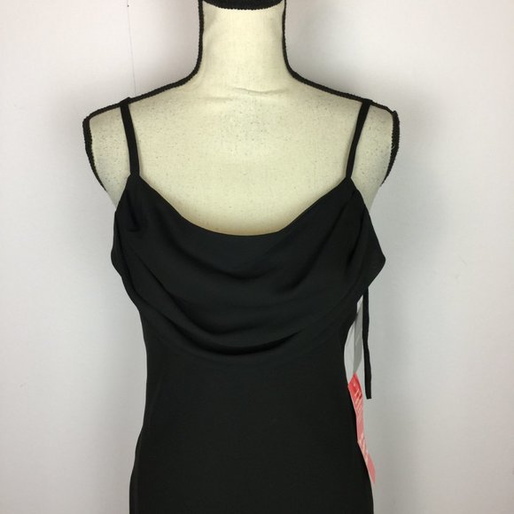 New! Karina Nites Formal Maxi Dress Sz 10 Womans Black Cowl Neck Spaghetti - Picture 10 of 15